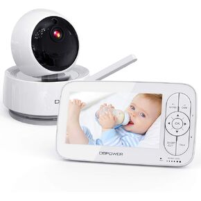 شاشة بيبي فيديو دي بي باور، شاشة أطفال عالية الدقة 1080P 12.7 سم مع كاميرا وصوت، رؤية ليلية، صوت ثنائي الاتجاهين، نطاق يصل إلى 274.3 متر in Kuwait