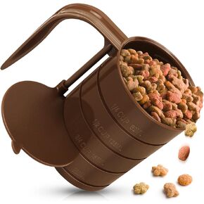 مجرفة طعام الحيوانات الأليفة، أكواب طعام الكلاب، مجرفة طعام بلاستيكية مع خطوط قياس، أكواب قياس طعام الحيوانات الأليفة للكلاب، مجرفة كوب للقطط (لون القهوة) in Kuwait