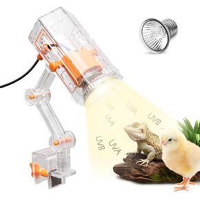 AZV Reptile Heat Lamp, UVA UVB Turtle Basking Spot Light with Clamp, Adjustable 360° Rotatable Arm, 25W Bulb Dimmable Habitat Heating Gecko Lamp for Tortoise, Snake, Frog, Lizard, Cockatoo, Chameleon in Kuwait