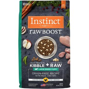 وصفة خالية من الحبوب من Instinct Raw Boost للكلاب الكبيرة من السلالات الكبيرة مع طعام الكلاب الجاف الطبيعي والدجاج الحقيقي، حقيبة بوزن 20 رطل in Kuwait