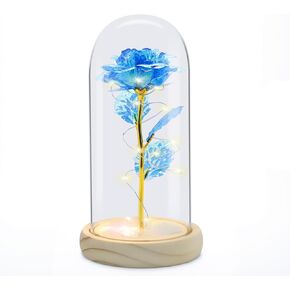 هدايا الورد للأم والزوجة والجدة، هدايا عيد ميلاد لها، زهرة ورد صناعية ملونة تضيء في قبة زجاجية هدية للنساء، عيد الأم، عيد الحب، الذكرى السنوية، عيد الشكر، عيد الميلاد in Kuwait