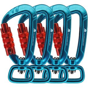 PANDENGZHE 2.5" Auto Locking Carabiner Clips 4.5KN 1011lbs with Swivel Clasp for Dog Leash, Keychain, Backpack in Kuwait