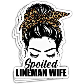 SUNHADO (3 قطع) ملصق Spoiled Lineman Wife ملصق Proud Lineman Wife ملصقات Lineman ملصقات Lineman زوجة الحياة ملصقات Lineman التسلق ملصق Lineman هدايا ديكورات الكمبيوتر المحمول زجاجة نافذة السيارة 3"x4" in Kuwait