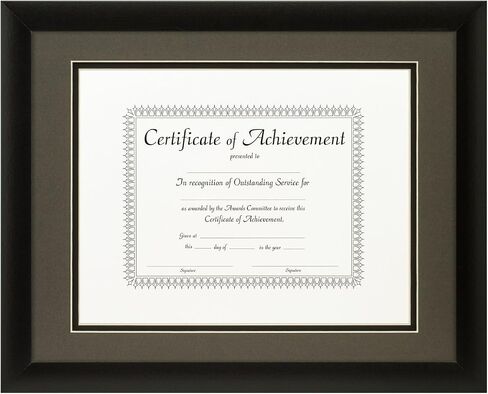 Craig Frames 11x14-Inch Black Document Frame, Cinder/Black Double Mat with Single 8.5x11-Inch Opening in Saudi Arabia