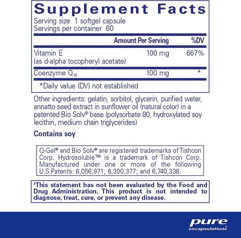 Pure Encapsulations Q-Gel 100 (Hydrosoluble CoQ10) | CoQ10 with Vitamin E to Enhance Solubility | 60 Softgel Capsules in Saudi Arabia