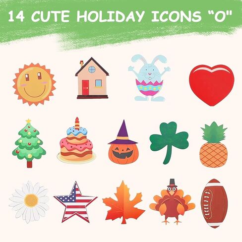 علامة ترحيب موسمية قابلة للتبديل لتزيين الباب الأمامي، أكاليل SYOUACEND الموسمية للباب الأمامي، ديكور الشرفة المعلقة مع 4 أكاليل موسمية و14 أيقونة للعطلات لعيد الهالوين وعيد الميلاد in Kuwait