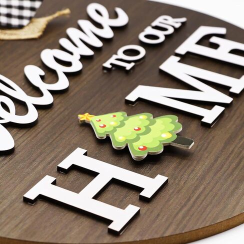 علامة ترحيب موسمية قابلة للتبديل لتزيين الباب الأمامي، أكاليل SYOUACEND الموسمية للباب الأمامي، ديكور الشرفة المعلقة مع 4 أكاليل موسمية و14 أيقونة للعطلات لعيد الهالوين وعيد الميلاد in Kuwait