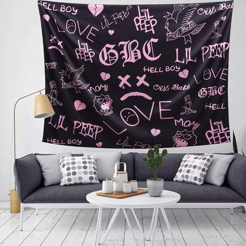 بساط حائط ثلاثي الأبعاد مزخرف برسمة طائر صغير وطائر صغير من Li-l Pe-ep Cry ، ملصق مزخرف بزخارف فنية ثلاثية الأبعاد لتزيين المنزل وغرفة المعيشة وغرفة النوم وغرفة النوم وغرفة النوم (150 سم × 150 سم) in Kuwait