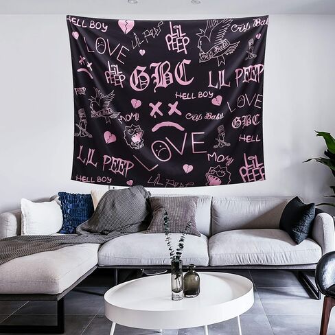 بساط حائط ثلاثي الأبعاد مزخرف برسمة طائر صغير وطائر صغير من Li-l Pe-ep Cry ، ملصق مزخرف بزخارف فنية ثلاثية الأبعاد لتزيين المنزل وغرفة المعيشة وغرفة النوم وغرفة النوم وغرفة النوم (150 سم × 150 سم) in Kuwait