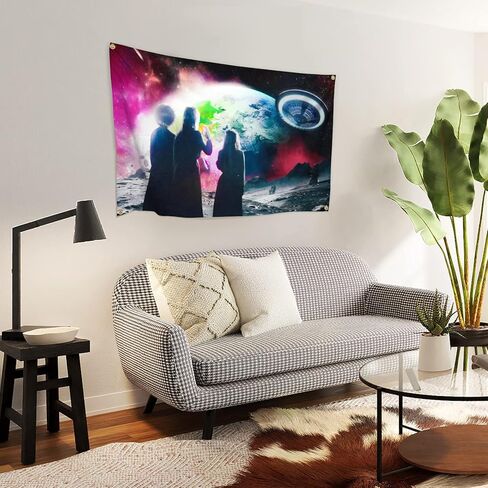 Rapper Poster Tapestry Cartoon Music album Tapestry Wall For Living Room Bedroom Dorm Room Home Decor With Four Brass buttonhole in Kuwait
