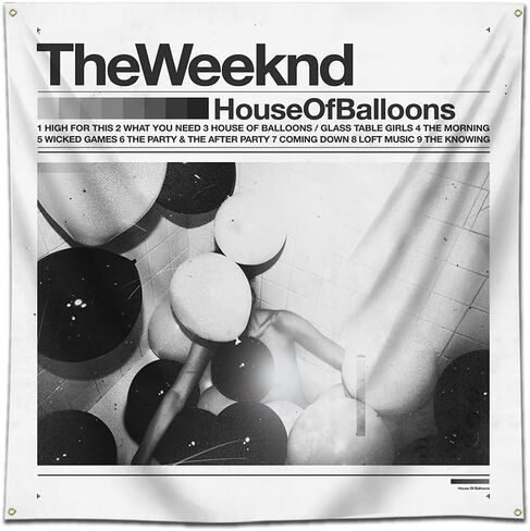 بساط حائط من هوكيدو مقاس 3 × 3 قدم بتصميم بيت البالونات والالبوم الموسيقي المعلق in Kuwait