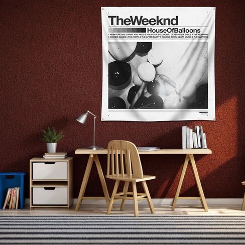 بساط حائط من هوكيدو مقاس 3 × 3 قدم بتصميم بيت البالونات والالبوم الموسيقي المعلق in Kuwait