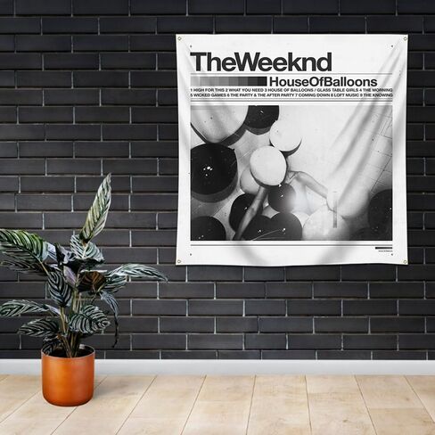 بساط حائط من هوكيدو مقاس 3 × 3 قدم بتصميم بيت البالونات والالبوم الموسيقي المعلق in Kuwait