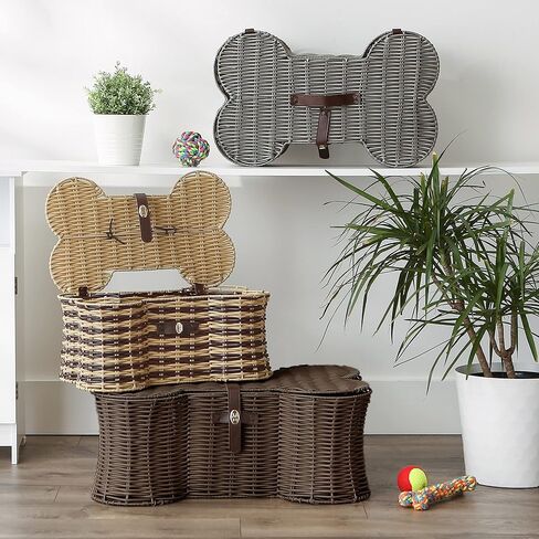 سلة ألعاب مجموعة تخزين الحيوانات الأليفة من بون دراي، قطة كيتي، ورق منسوج طبيعي in Kuwait