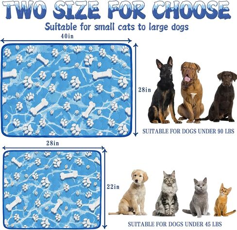 بساط تبريد للكلاب، بساط تبريد للكلاب والقطط، وسادات تبريد للكلاب، بساط تبريد ذاتي للكلاب الأليفة في الصيف من الحرير الجليدي قابل للغسل لأسرة الكلاب وبيوت الكلاب والأقفاص ومقاعد السيارات in Kuwait