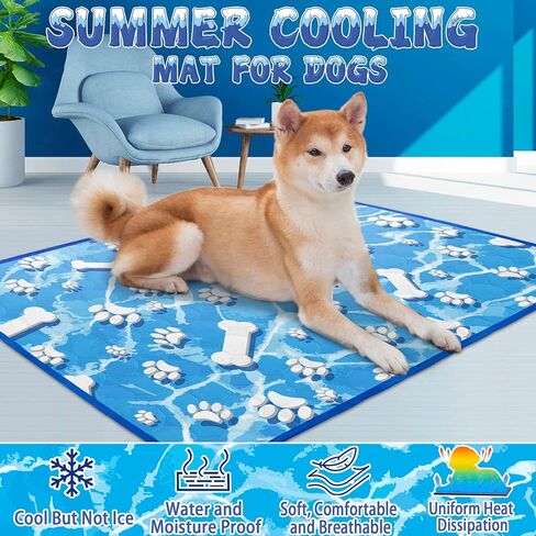 بساط تبريد للكلاب، بساط تبريد للكلاب والقطط، وسادات تبريد للكلاب، بساط تبريد ذاتي للكلاب الأليفة في الصيف من الحرير الجليدي قابل للغسل لأسرة الكلاب وبيوت الكلاب والأقفاص ومقاعد السيارات in Kuwait