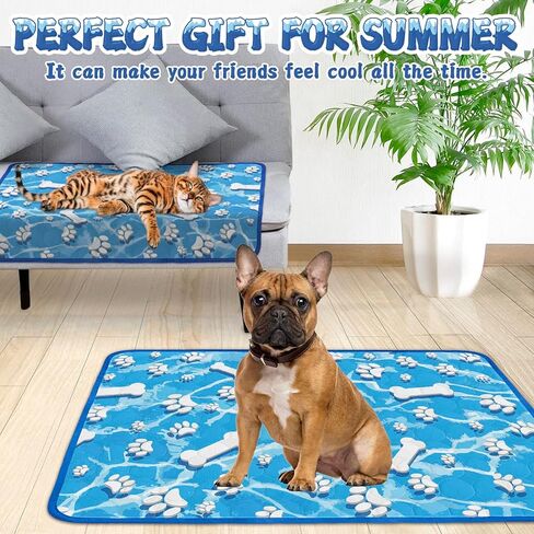 بساط تبريد للكلاب، بساط تبريد للكلاب والقطط، وسادات تبريد للكلاب، بساط تبريد ذاتي للكلاب الأليفة في الصيف من الحرير الجليدي قابل للغسل لأسرة الكلاب وبيوت الكلاب والأقفاص ومقاعد السيارات in Kuwait