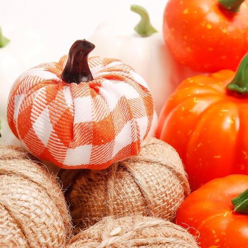 X Hot Popcorn 16PCS القرع الاصطناعي فو الرغوة القرع وهمية القرع حصاد القرع لخريف الخريف موسم الشكر عيد الهالوين الديكور in Kuwait