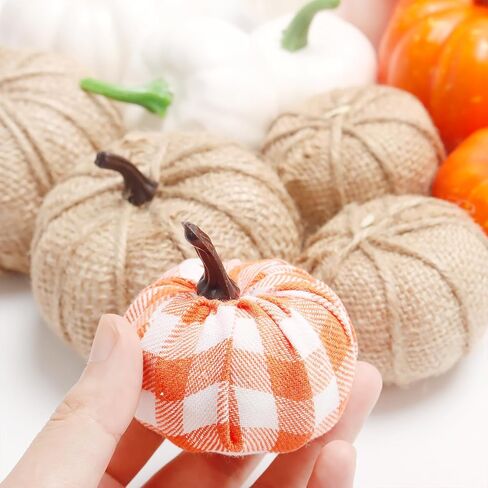 X Hot Popcorn 16PCS القرع الاصطناعي فو الرغوة القرع وهمية القرع حصاد القرع لخريف الخريف موسم الشكر عيد الهالوين الديكور in Kuwait