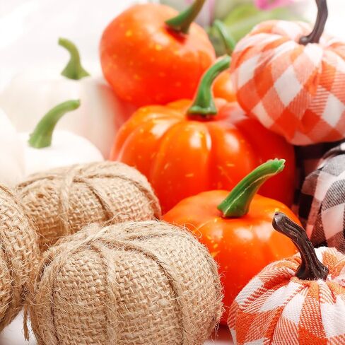 X Hot Popcorn 16PCS القرع الاصطناعي فو الرغوة القرع وهمية القرع حصاد القرع لخريف الخريف موسم الشكر عيد الهالوين الديكور in Kuwait