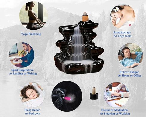 مخاريط البخور 240 مخاريط باك فلو 6 عطور مختلطة مخروط بخور أقوى معطر مع حامل للبخور ، حصيرة مقاومة للحريق in Kuwait