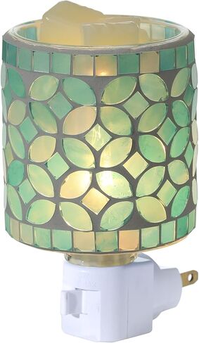 Motifeur فسيفساء الزجاج المكونات في الشمع العطر تذوب أكثر دفئا، ديكور ضوء الليل قابل للتوصيل (شكل ورقة البط البري) in Kuwait