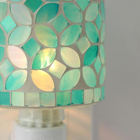 Motifeur فسيفساء الزجاج المكونات في الشمع العطر تذوب أكثر دفئا، ديكور ضوء الليل قابل للتوصيل (شكل ورقة البط البري) in Kuwait