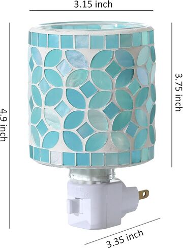 Motifeur فسيفساء الزجاج المكونات في الشمع العطر تذوب أكثر دفئا، ديكور ضوء الليل قابل للتوصيل (شكل ورقة البط البري) in Kuwait