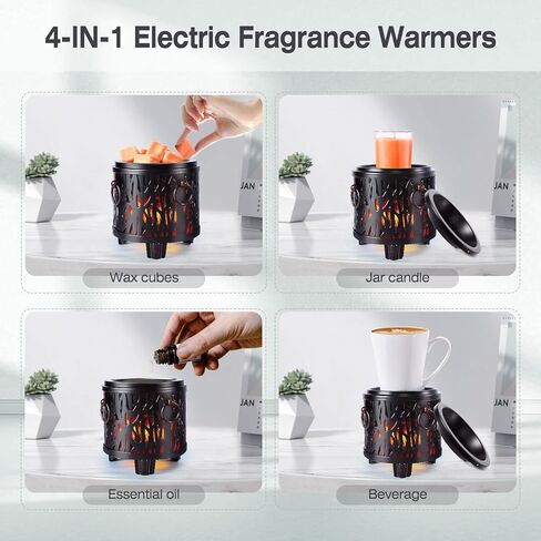 VIPbuy 4 في 1 سخانات الشمع الكهربائية لإذابة الشمع المعطر، موقد زيت العطر، تصميم الموقد المعدني، مذيب الشمع العطري، هدية وديكور in Kuwait