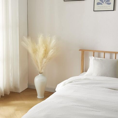 ال بي شماو-دي 8 قطع من عشب البامبا الصناعي طويل 43 انش/3.6 قدم، عشب بومبوس صناعي كبير منفوش لا يتساقط، زهور بومباس مزيفة لملء المزهرية، ديكور الزفاف بوهو، غرفة المزرعة، ديكور المنزل (بيج) in Kuwait