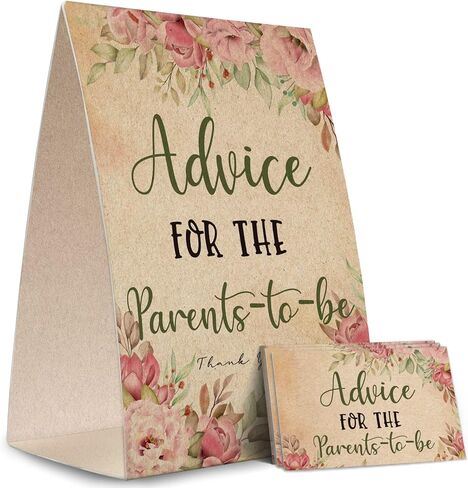 نصيحة للوالدين، مجموعة ألعاب نصائح استحمام الطفل (1 لافتة قائمة + 50 بطاقة نصيحة)، ديكورات استحمام الطفل-NPZAD15 in Kuwait