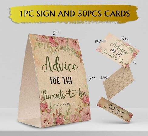 نصيحة للوالدين، مجموعة ألعاب نصائح استحمام الطفل (1 لافتة قائمة + 50 بطاقة نصيحة)، ديكورات استحمام الطفل-NPZAD15 in Kuwait