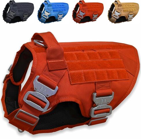 Pets ProMax Tactical Dog Harness with 4 Metal Buckles, Waterproof; bite-Proof Military Grade Dog Vest, Stop pulls but Does not Choke his Neck, Great with Prevents Escapes, Dog Harness for Large Dogs in Kuwait