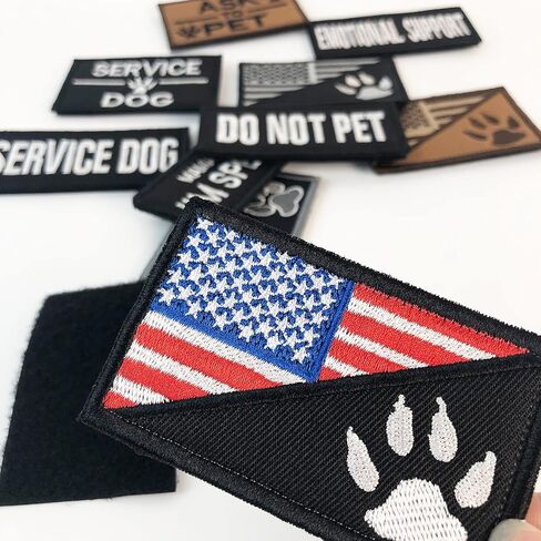10 Pieces Service Dog Patches, Dog Vest Removable Patches for Service Embroidered Tactical Hook Loop Harness Patch Set to Pet in Training in Saudi Arabia