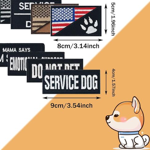 10 Pieces Service Dog Patches, Dog Vest Removable Patches for Service Embroidered Tactical Hook Loop Harness Patch Set to Pet in Training in Saudi Arabia