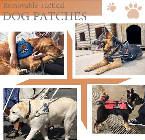 10 Pieces Service Dog Patches, Dog Vest Removable Patches for Service Embroidered Tactical Hook Loop Harness Patch Set to Pet in Training in Saudi Arabia