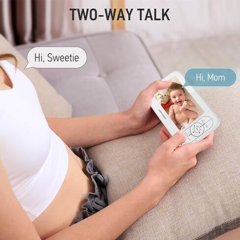 شاشة بيبي فيديو دي بي باور، شاشة أطفال عالية الدقة 1080P 12.7 سم مع كاميرا وصوت، رؤية ليلية، صوت ثنائي الاتجاهين، نطاق يصل إلى 274.3 متر in Kuwait