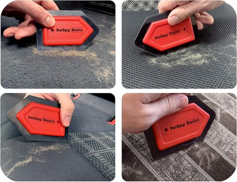 PetSpy Pet Hair Remover Mini Detailing Brush for Dog Cat Hair Easy to Clean Pet Hair, Professional Rubber Detailer Fur Removal for Car Seats, Clothes, Furniture in Kuwait