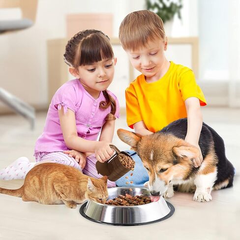 WINGPET Pet Food Scoop, Dog Food Cups, Plastic Food Scoop with Measuring Lines, Pet Food Measuring Cups for Dogs, Cat Cup Scoop (Coffee Color) in Kuwait