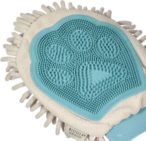 بيوسيلك قفاز العناية بالكلاب 2 في 1، قفاز تجفيف الكلاب للعناية بالكلاب، مصنوع من قماش شانيل المايكروفايبر يمتص الماء، يزيل الشعر ويدلك الحيوانات الاليفة، قفاز للعناية بالكلاب in Kuwait