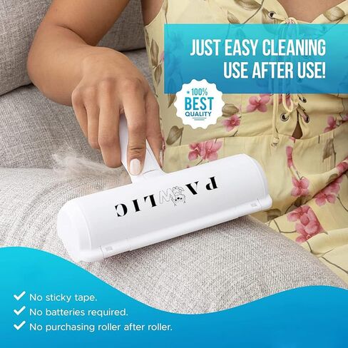 PAWLIC Pet Hair Remover-Reusable Cat and Dog Hair Remover for Furniture, Couch, Carpet, Car Seats or Bedding-Portable,Multi-Surface Lint Roller and Fur Removal Tool (Eared) in Saudi Arabia