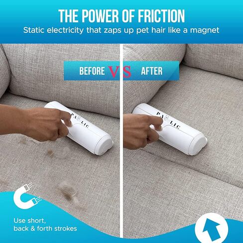 PAWLIC Pet Hair Remover-Reusable Cat and Dog Hair Remover for Furniture, Couch, Carpet, Car Seats or Bedding-Portable,Multi-Surface Lint Roller and Fur Removal Tool (Eared) in Saudi Arabia