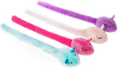 Cat Toys Mice 4PCS - Catnip - Jingly Bell - Crinkle - Premium Cat Interactive Chew Toys for Indoor Cats in Kuwait