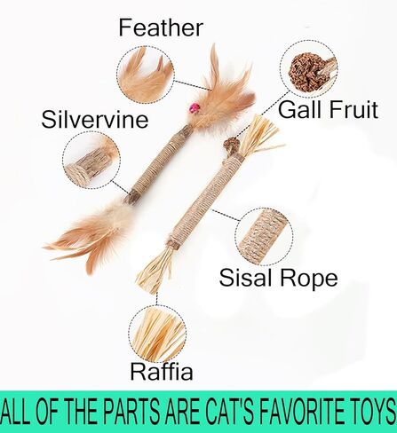 Catnip Chew Toys for Cats Silvervine Sticks for Kittens Teeth Cleaning, 8 Pack Silvervine Cat Toy Anxiety and Stress Relief, Aggressive Chewers Cat Dental Toy in Kuwait