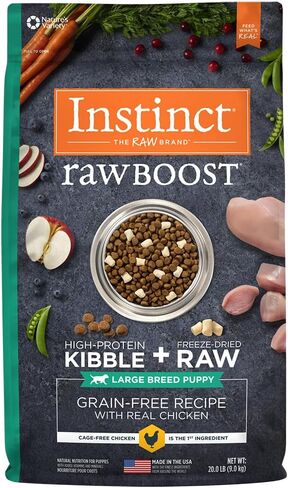 وصفة خالية من الحبوب من Instinct Raw Boost للكلاب الكبيرة من السلالات الكبيرة مع طعام الكلاب الجاف الطبيعي والدجاج الحقيقي، حقيبة بوزن 20 رطل in Kuwait