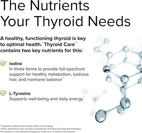 Terry Naturally Thyroid Care - 120 كبسولة، عبوة من 2 - وظيفة استقلابية كاملة - مع اليود + L-Tyrosine - غير معدّل وراثيًا، خالي من الغلوتين، كوشير - 120 وجبة إجمالية in Saudi Arabia