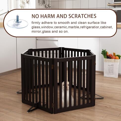 أقدام دعم معدنية قائمة بذاتها لبوابة الحيوانات الأليفة (نسخة معززة)، أقدام دعم مثلثة مع كأس شفط مكون من 2 لبوابة الحيوانات الأليفة القابلة للطي، زوج من أقدام سياج الأمان لبوابة الكلاب الخشبية (أسود) in Kuwait