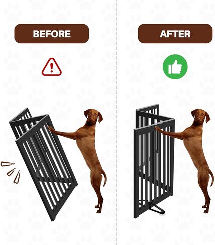 أقدام دعم معدنية قائمة بذاتها لبوابة الحيوانات الأليفة (نسخة معززة)، أقدام دعم مثلثة مع كأس شفط مكون من 2 لبوابة الحيوانات الأليفة القابلة للطي، زوج من أقدام سياج الأمان لبوابة الكلاب الخشبية (أسود) in Kuwait