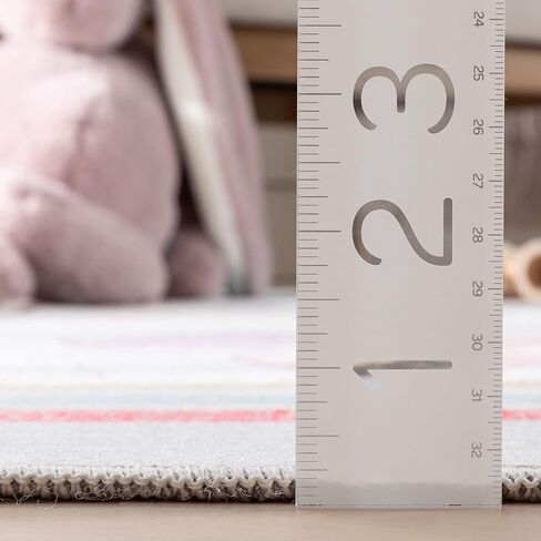 Well Woven Hopscotch Rug Playmat Rainbow Multicolor Beige 3'3" x 5' Apollo Kids Collection in Saudi Arabia