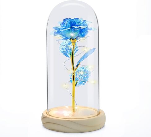 هدايا الورد للأم والزوجة والجدة، هدايا عيد ميلاد لها، زهرة ورد صناعية ملونة تضيء في قبة زجاجية هدية للنساء، عيد الأم، عيد الحب، الذكرى السنوية، عيد الشكر، عيد الميلاد in Kuwait